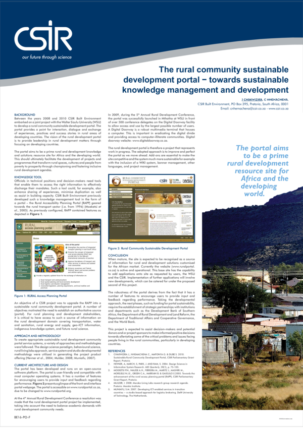 (PDF) Rural community sustainable development portal-towards ...