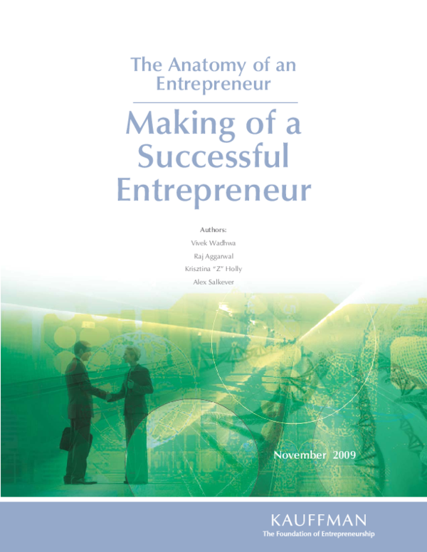 Pdf Making Of A Successful Entrepreneur Anatomy Of An Entrepreneur