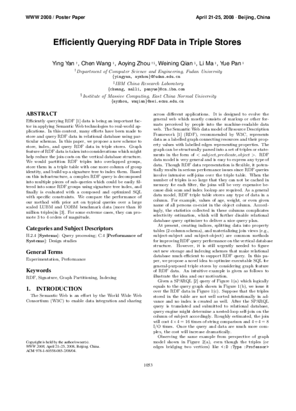(PDF) Efficiently querying rdf data in triple stores