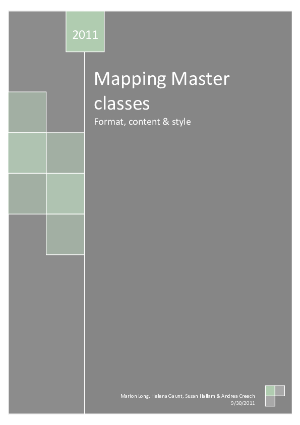 (PDF) Mapping Master classes