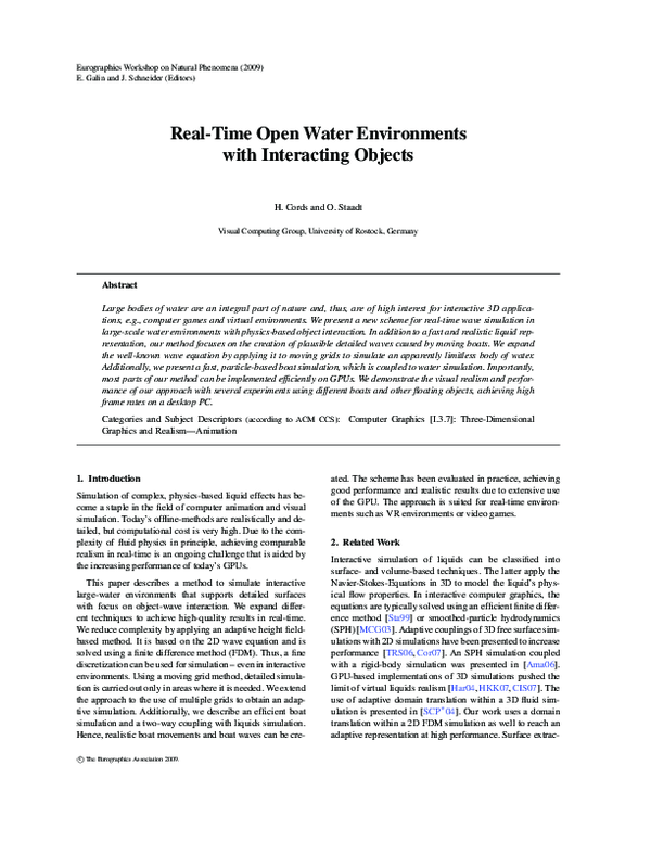 (PDF) Real-Time Open Water Environments with Interacting Objects