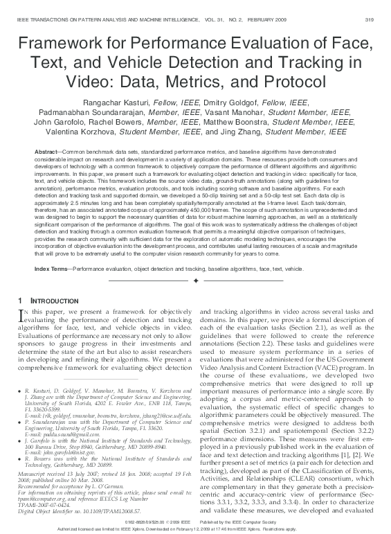 (PDF) Framework for performance evaluation of face, text, and vehicle ...