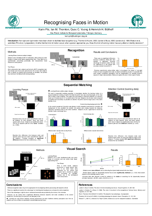 (PDF) Recognising faces in motion