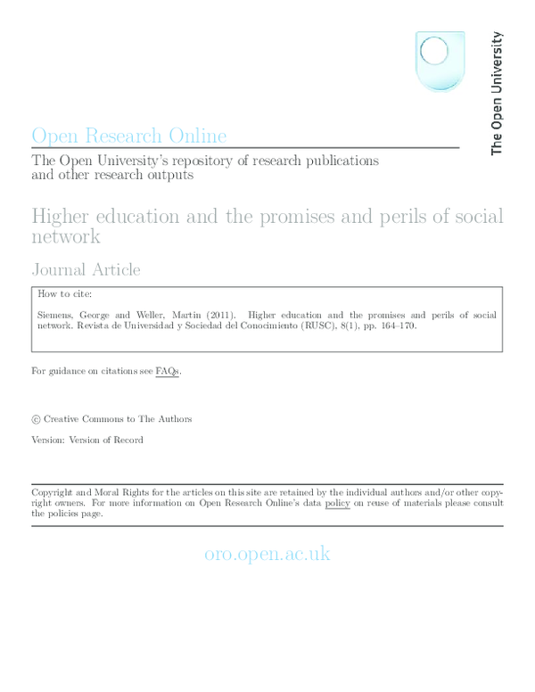 (PDF) Higher education and the promises and perils of