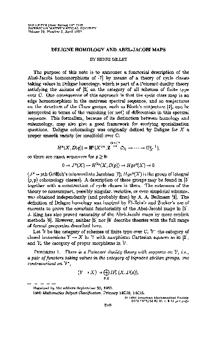 (PDF) Deligne Homology and Abel Jacobi maps~