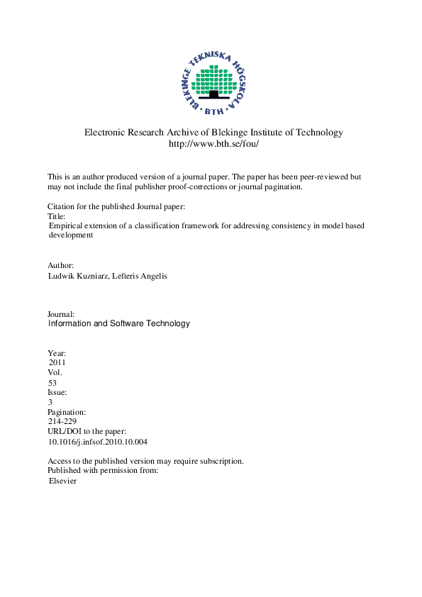 (PDF) Empirical extension of a classification framework for addressing ...