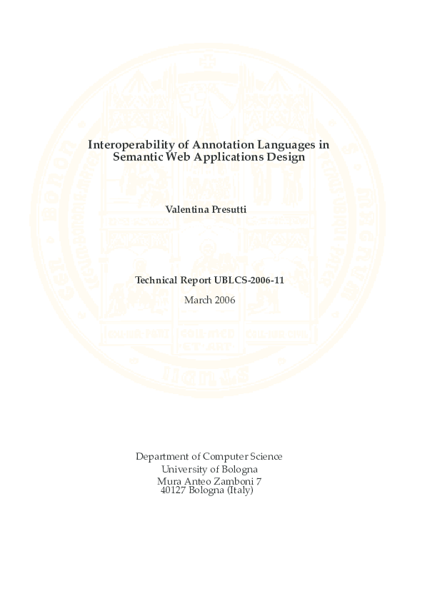 (PDF) Interoperability of Annotation Languages in Semantic Web ...