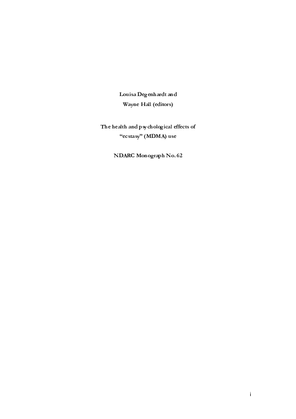 (PDF) 9. Relationships between ecstasy use, the use of other drugs and ...