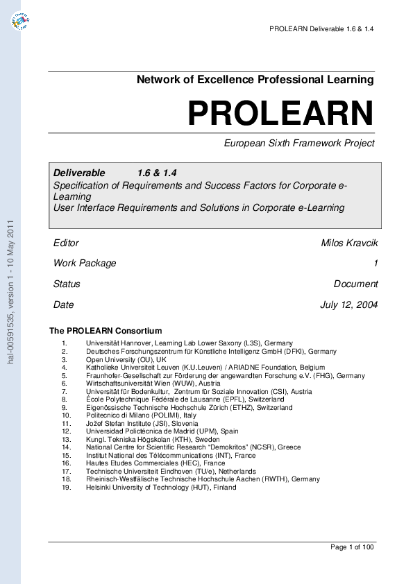  pdf specification of requirements and success factors for corporate e