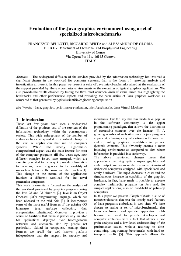 (PDF) Evaluation of the Java graphics environment using a set of ...
