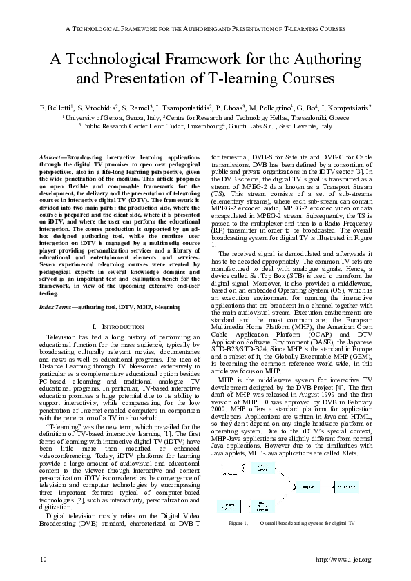 (PDF) A Technological Framework for the Authoring and Presentation of T ...