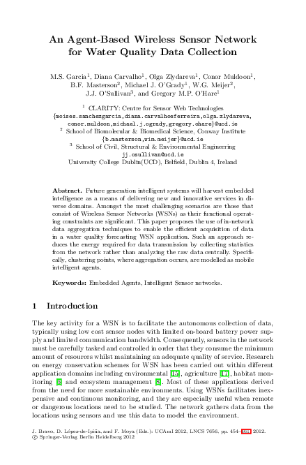 (PDF) An Agent-Based Wireless Sensor Network for Water Quality Data ...