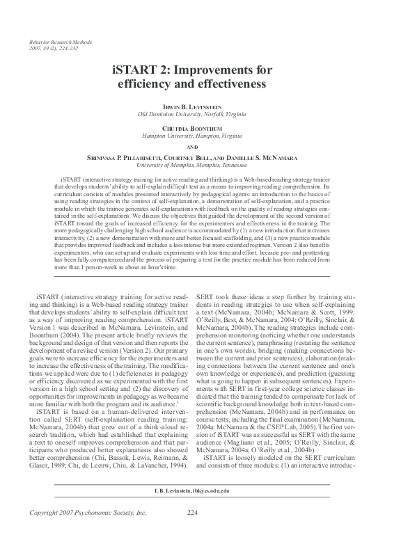 (PDF) iSTART 2: Improvements for efficiency and effectiveness