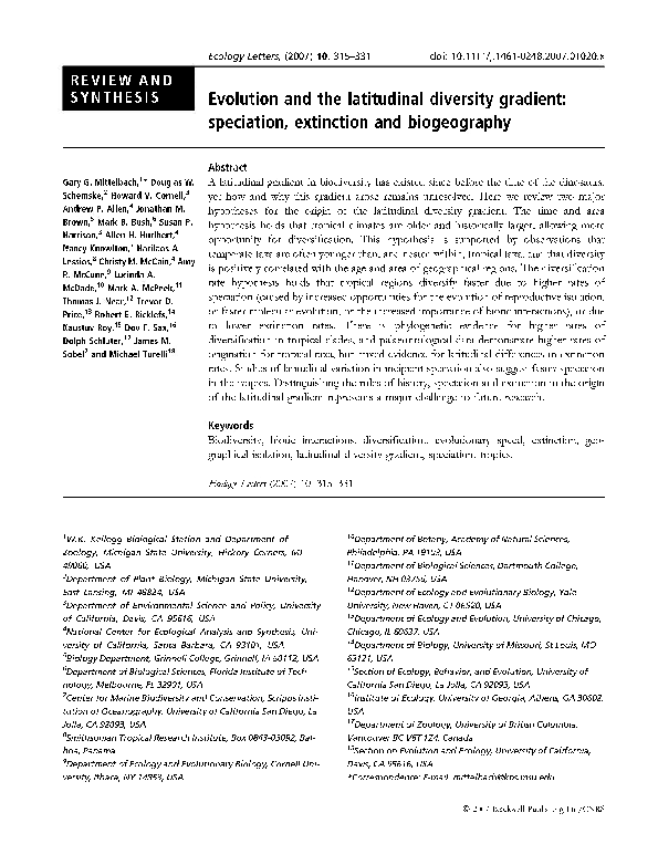 Sympatric speciation example image
