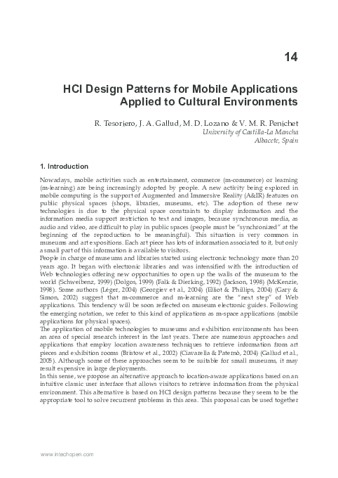 (PDF) HCI design patterns for mobile applications applied to cultural ...