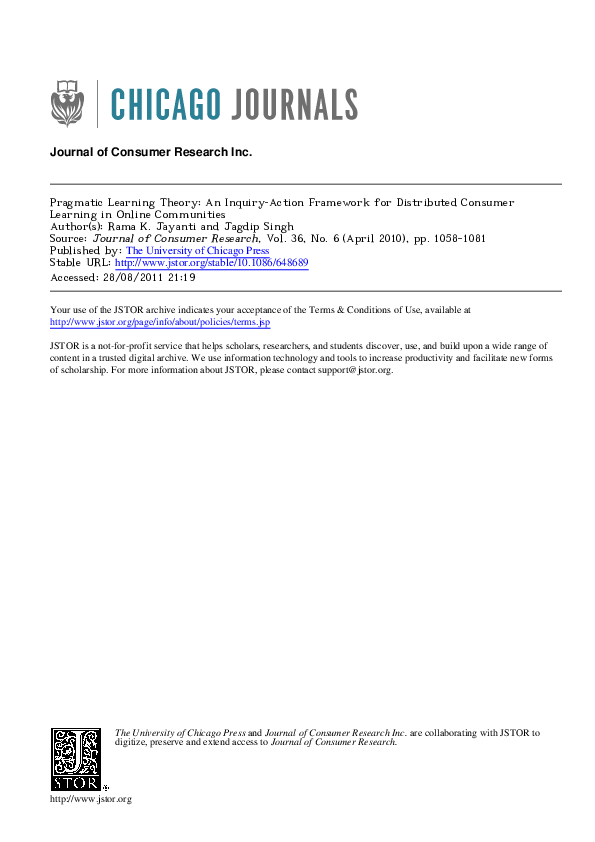 (PDF) Pragmatic Learning Theory: An Inquiry‐Action Framework for ...