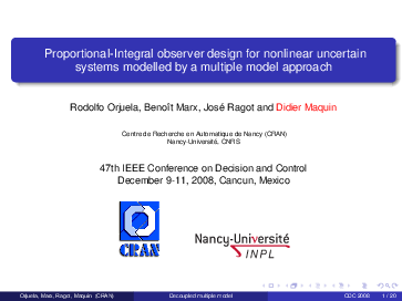 (PDF) Proportional-Integral observer design for nonlinear uncertain ...