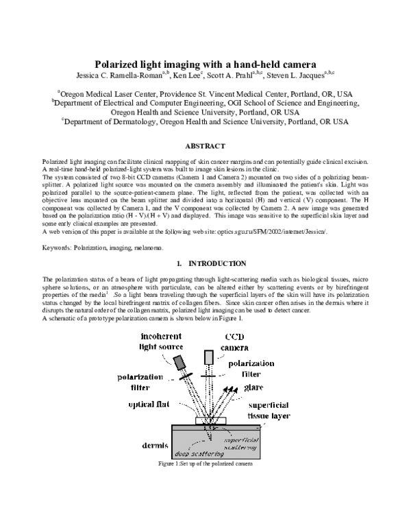 (PDF) Polarized light imaging with a handheld camera