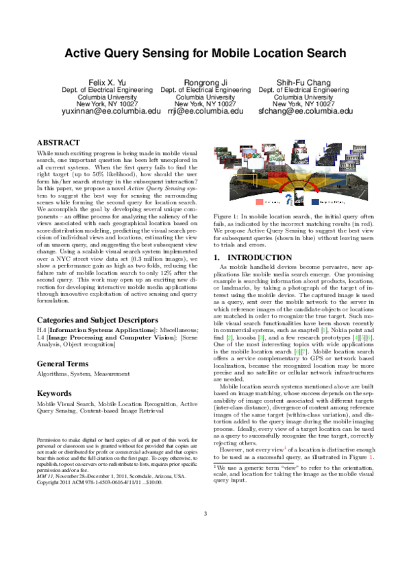(PDF) Active query sensing for mobile location search