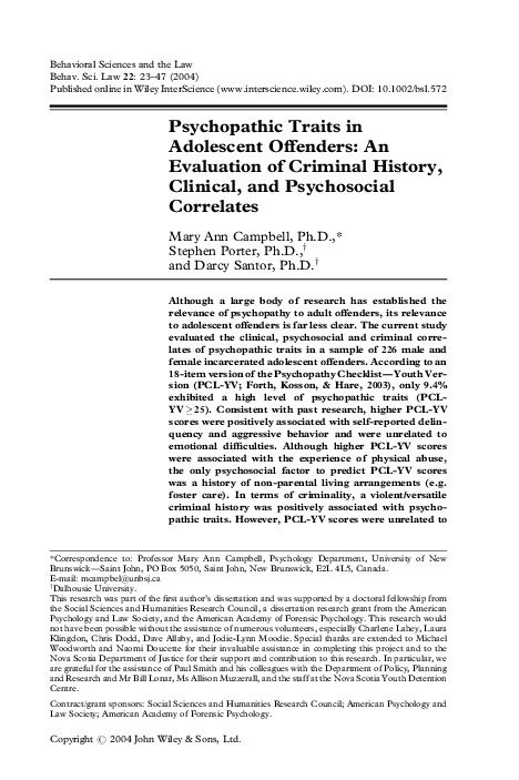 Psychopathic behavior essay image