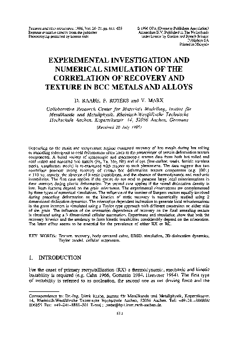 (PDF) Experimental investigation and numerical simulation of the ...