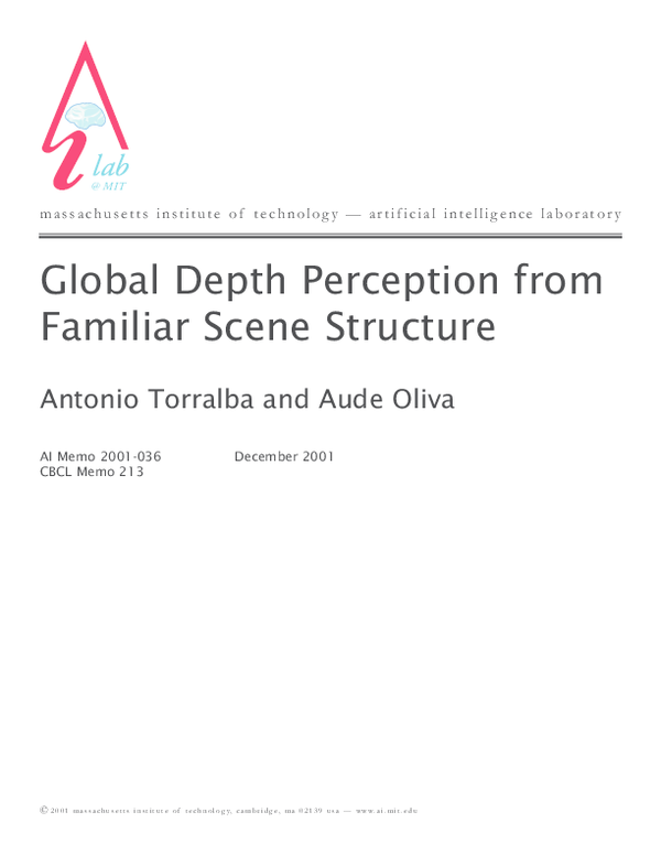 (PDF) Global depth perception from familiar scene structure