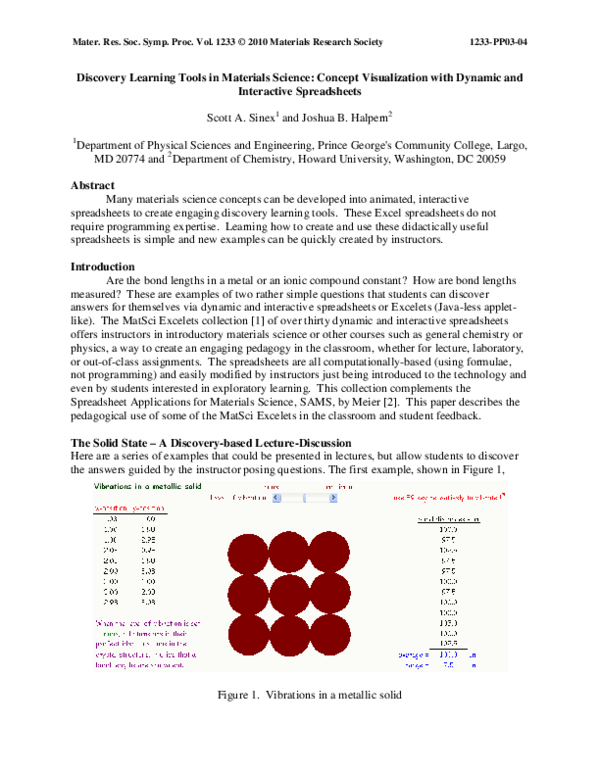 (PDF) Discovery learning tools in materials science: Concept ...