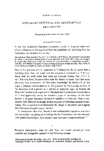 Descartes' epistemology image