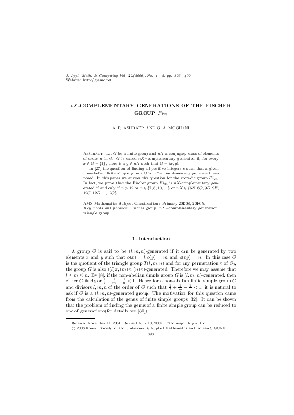 nX-complementary generations of the Fischer group Fi 23