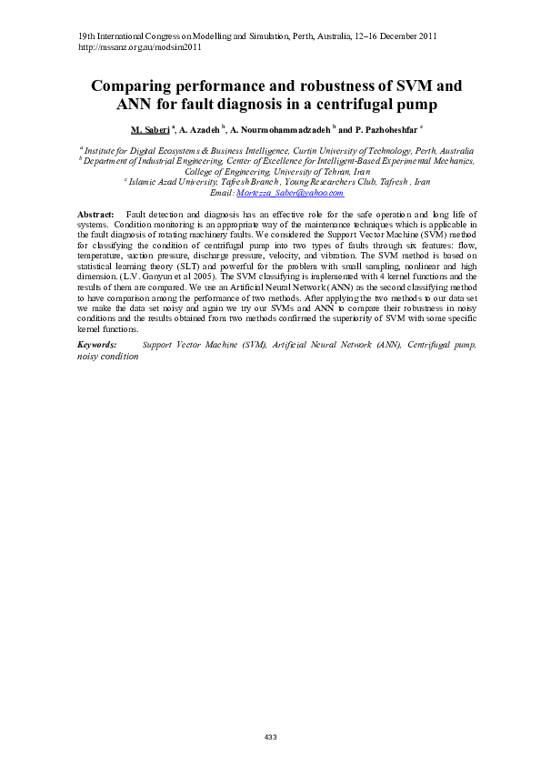 (PDF) Comparing performance and robustness of SVM and ANN for fault ...