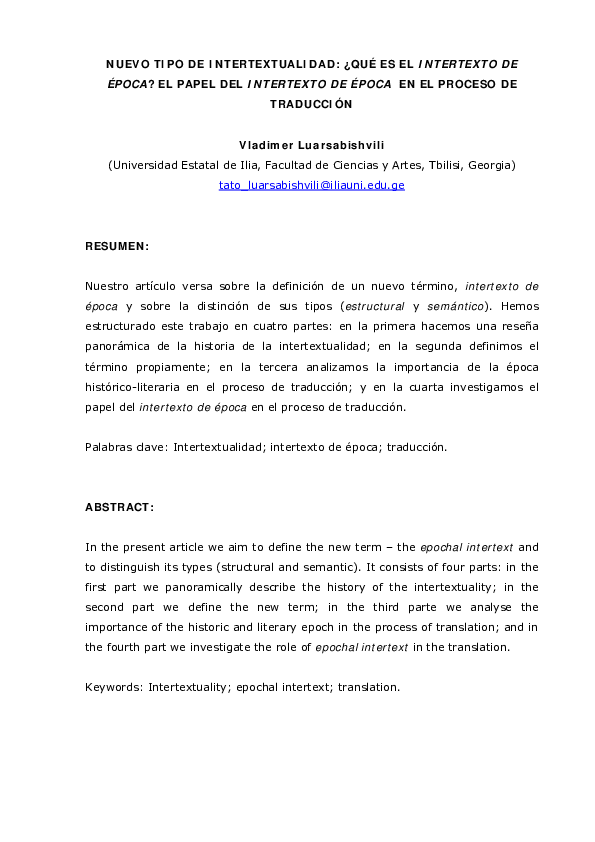 (PDF) NUEVO TIPO DE INTERTEXTUALIDAD: ¿QUÉ ES EL INTERTEXTO DE ÉPOCA ...