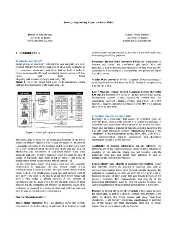 (PDF) Security Risk Analysis for Smart Grid