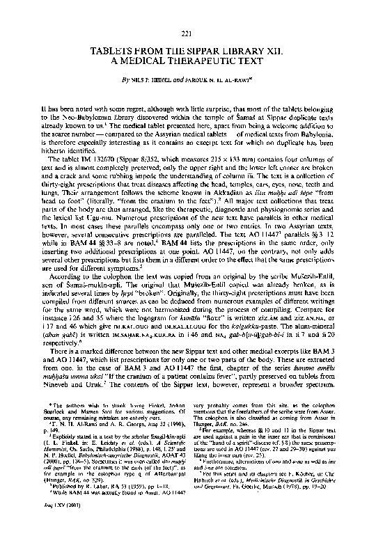 (PDF) [in cooperation with F.N.H. al-Rawi]: Tablets from the Sippar ...