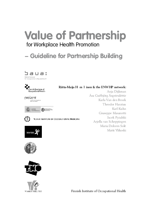 (PDF) Value of Partnership for Workplace Health Promotion- Guideline ...