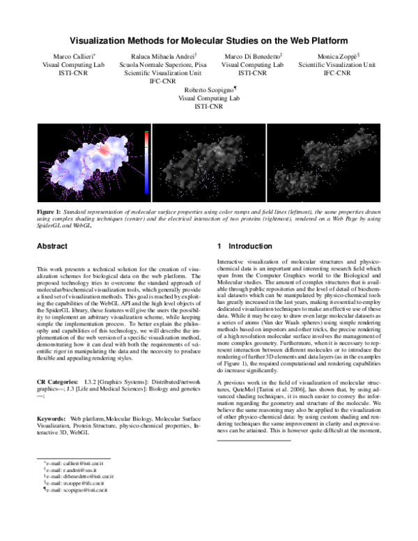 (PDF) Visualization methods for molecular studies on the web platform
