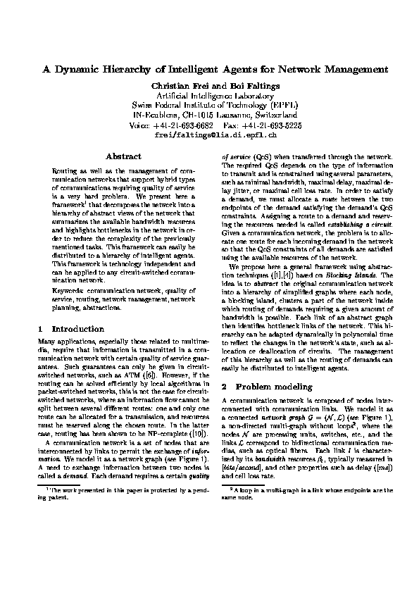 (PDF) A dynamic hierarchy of intelligent agents for network management