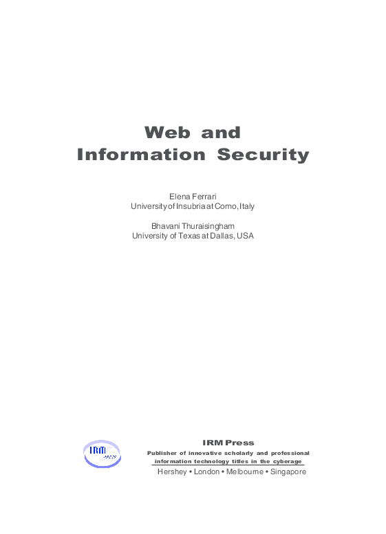 (PDF) Web and information security