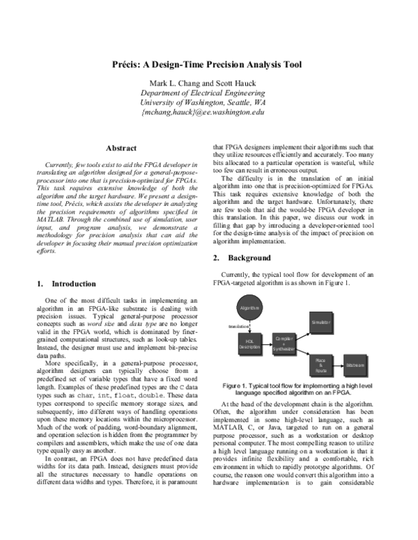 (PDF) Precis: A design-time precision analysis tool
