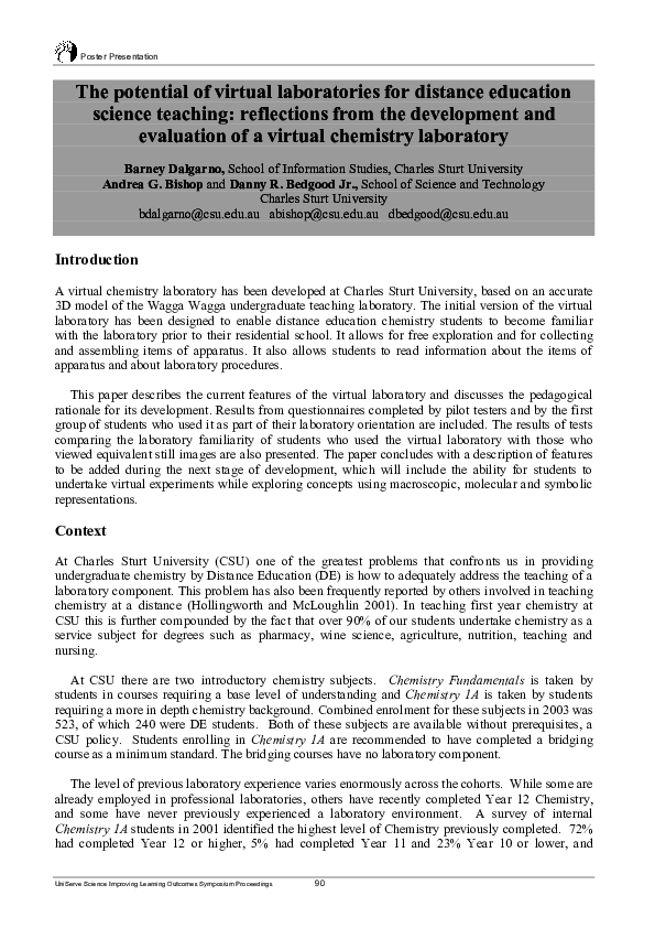 (PDF) The potential of virtual laboratories for distance education ...