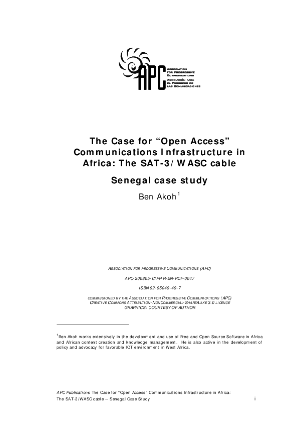 (PDF) The Case for Open Access Communications Infrastructure In Africa ...