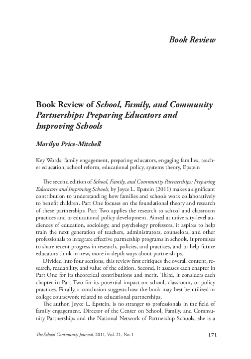 (PDF) Book review of School, Family, and Community Partnerships ...