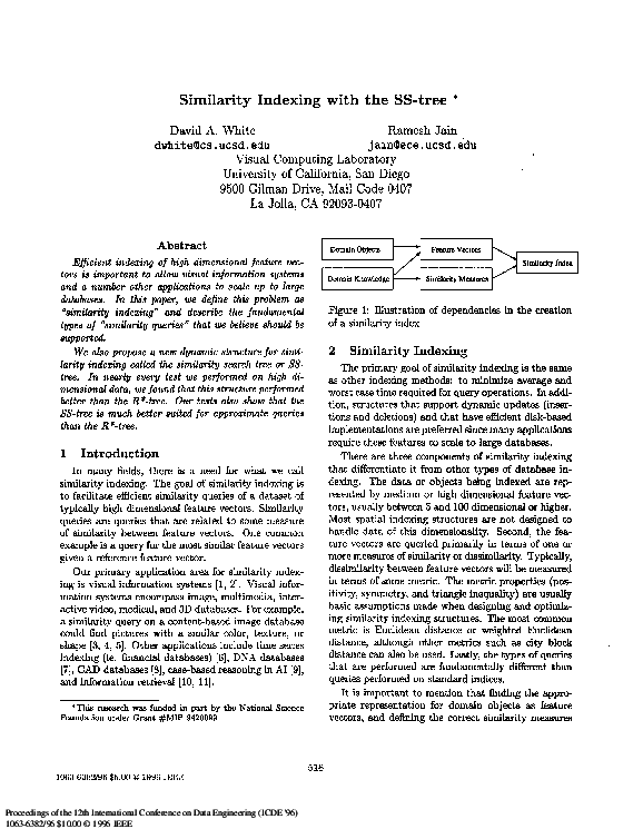 (PDF) Similarity Indexing with the SS-tree