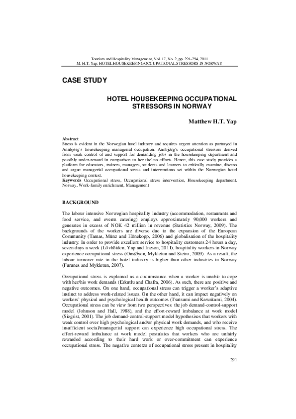 Narrative essay about housekeeping image