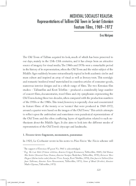 Pdf Medieval Socialist Realism Representations Of Tallinn Old