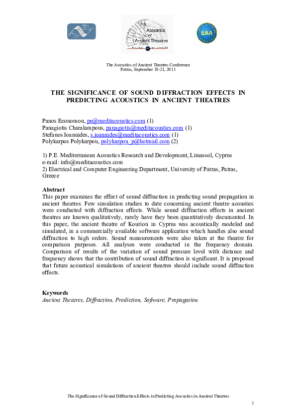 (PDF) The Significance of Sound Diffraction Effects in Predicting ...