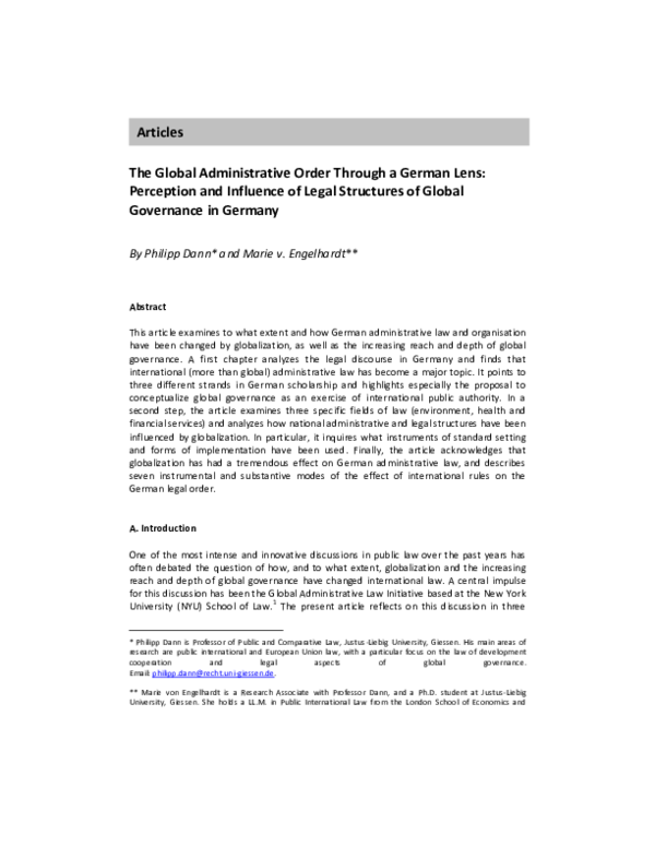 (PDF) The Global Administrative Order Through a German Lens: Perception ...