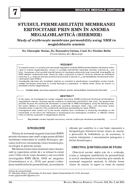 Megaloblastic anemia differential picture