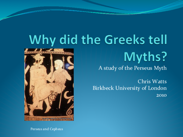 (PDF) Why Did the Greeks Tell Myths: Perseus?