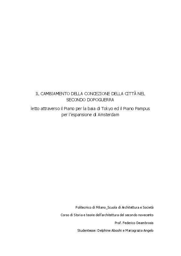 (PDF) Il cambiamento della concezione della città nel secondo