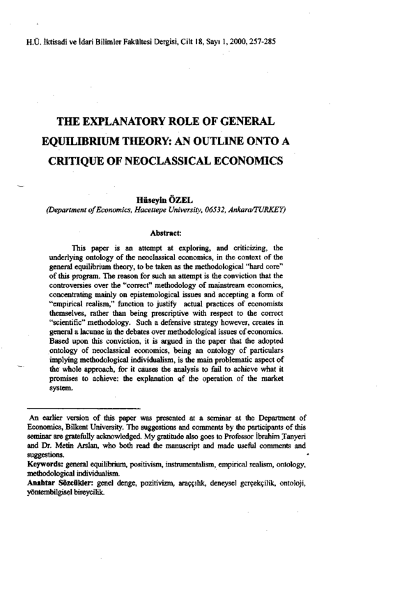 Equilibrium model sociology picture